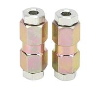 2 Pezzi di Connettori per Tubi Freno, Dado Maschio e Femmina in Linea in Metallo 10 Mm / 0,39 Pollici per Raccordi per Tubi Dell'olio 3/16 Pollici, Accessori per Auto