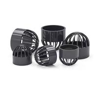 2 Pezzi Di Copertura In Rete Di Drenaggio Acquario Traspirante PVC Plastica Spessa Grigio Scuro, ID 20 25 32 40 50MM For L'approvvigionamento Idrico E Il Filtraggio Dell'acqua Negli Acquari(50MM)