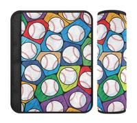 2 pezzi di copertura per il collo del sedile dell'auto con motivo baseball colorato, protegge collo e spalle, protezione per cintura di sicurezza per zaino
