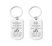 2 Pezzi Di Coppia Portachiavi, Lettering Ciondolo Commemorativo, Moda Dolce Gioielli, Adatto Per Anniversario, Partner Dare Regali A Vicenda.