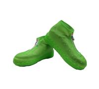 2 pezzi di copriscarpe impermeabili con cerniera frontale, copriscarpe antiscivolo e resistenti all'usura, portatili pieghevoli a prova di pioggia for il ciclismo all'aperto(Greeen,L)