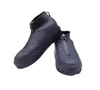 2 pezzi di copriscarpe impermeabili con cerniera frontale, copriscarpe antiscivolo e resistenti all'usura, portatili pieghevoli a prova di pioggia for il ciclismo all'aperto(Black,M)