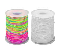 2 Pezzi Di Corda Elastica In Rilievo, Linea Elastica Di Colore Bianco, Linea Elastica Di Gioielli Fai -Da -Te, Corda Elastica In Perline, Corda Elastica Del Braccialetto Collana