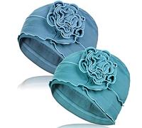 2 pezzi di cotone Chemo Headwear, morbido cancro cappello elastico cancro per le donne con perdita di capelli, Set da 3., Taglia unica