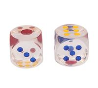 2 pezzi di dadi in plastica trasparente numero antiossidante impermeabile punti a 6 dati per i giochi da tavolo educazione 3,5 cm