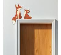 2 pezzi di decorazioni per angoli delle porte a forma di volpe per ingresso,
