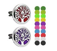 2 pezzi di diffusore per auto aromaterapia, diffusore di oli essenziali, adatto per ufficio domestico dell'auto, con 20 feltri di ricambio