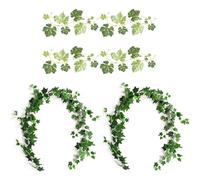 2 Pezzi Di Edera Simulata E 4 Pezzi Di Adesivi Murali Con Foglie Verdi, Piante Artificiali, Piante Verdi Decorative, Decorazioni Per La Casa, Adesivi Murali Decorativi, Decorazioni Per La Stanza