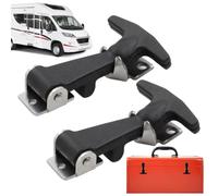 2 pezzi di elastica chiusura del cappuccio in gomma in acciaio inossidabile | T-gang-Haspe flessibile | Cassetta degli attrezzi flessibili di serrature, auto, motore del veicolo, dispositivo r