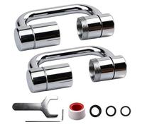 2 pezzi di estensione del rubinetto a 1080°: argento con braccio a U per rubinetto, doppia modalità faucet extender, anti-spruzzo faucet, prolunga per cucina e bagno