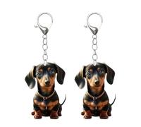 2 Pezzi Di Etichette Per Auto Per Cani Con Orecchio Lungo, Etichette In Acrilico, Etichette Per Cani Carine, Portachiavi Bassotto, Etichette Regalo