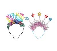 2 Pezzi Di Fasce Di Compleanno, Corone Di Design Arcobaleno, Accessori Per Copricapo Di Compleanno, Adatti Per Feste Femminili E Femminili.