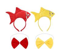 2 Pezzi Di Fasce Di Pesce E 2 Pezzi Di Papillon, Carino Copricapo Animale, Camicia Decorazione Papillon, Puntelli Di Prestazione Della Fase, Accessori Di Ruolo.