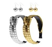 2 Pezzi Di Fasce Lucenti E 2 Paia Di Orecchini, Fasce Per I Bordi Larghi, Elei Fasce Per La Personalità, Accessori Per Abbigliamento Per Feste.