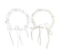 2 Pezzi Di Fascia A Forma Di Foglia, Sport Dolce Che Si Agita, Semplice Fascia Per Capelli, Adatti Per La Decorazione Del Matrimonio E Viaggi O Viaggi O Viaggiatore (Bianco, Oro).