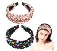 2 Pezzi Di Fascia Di Paillettes, Fascia Per Il Design Creativo, Accessori Per Capelli Alla Moda E Alla Moda, Decorazioni Per Acconciature, Fascia Anti-Slittamento.