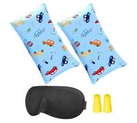 2 Pezzi Di Federe Per Auto, 1 Pezzo Di Maschera Per Gli Occhi Con Tappi Per Le Orecchie, Federe Da Viaggio Per Bambini, Regali Di Natale, Federe Per Cartoni Animati