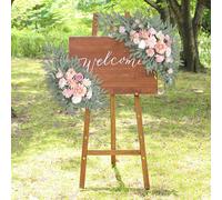2 pezzi di fiori ad arco per matrimonio con foglie verdi per lo sfondo della