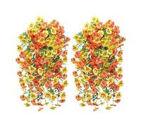 2 Pezzi Di Fiori Artificiali Pendenti - Fiori Artificiali Realistici Per Esterni | Mazzi Di Piante Finte Sospese Resistenti Ai Raggi UV | Decorazioni Primaverili Per Casa, Patio E Terrazzo (D)