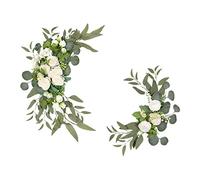 2 Pezzi di Fiori Artificiali per Arco di Nozze, Decorazioni per Arco di Nozze, Grandi Composizioni di Fiori Artificiali, per Matrimoni, per Ricevimenti di Nozze, Fondali, Decorazioni per la(bianco)