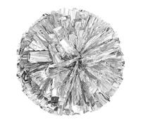 2 pezzi di fiori da competizione con doppio foro e manico cheerleader, pompon cheerleading, balli ballo, decorazioni for feste, club sport(Silver)