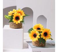 2 pezzi di fiori di girasole artificiali e ciuffi di alghe, in materiale di fibra di poliestere, adatti per decorare dormitori scolastici, uffici, feste, vacanze, compleanni, ingressi di casa, San Val