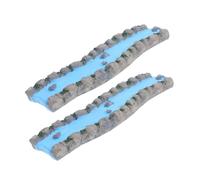2 Pezzi Di Fiume in Resina in Miniatura Per Modellismo Ferroviario Fai Da Te, Mini D'acqua Per Tavolo Da Giardino Con Sabbia, Fiume, Accessorio Per Giardino Fatato