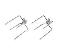 2 pezzi di forchette barbecue in acciaio inossidabile professionale forchette grill con punte forti barbecue arrostiti strumenti di sputo per picnic da campeggio da all'aperto