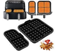 2 pezzi di forma di waffle in silicone per Philips Dual Basket Airfryer 3000 Series (NA350) 9L (6L+3L), per Tefal Easy Fry Dual Zone 5.2L+3.1L (EY9018)