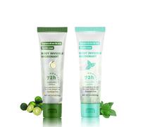 2 pezzi di gel antitraspirante forte sudorazione, antitraspirante per viso, mani e piedi, crema anti-sudore, deodorante per corpo, 72 ore, protezione contro forte sudorazione e odore (clementina +
