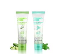 2 pezzi di gel antitraspirante forte sudorazione, antitraspirante per viso, mani e piedi, crema anti-sudore, deodorante per corpo, 72 ore, protezione contro forte sudorazione e odore (cetriolo + menta