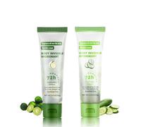 2 pezzi di gel antitraspirante forte sudorazione, antitraspirante per viso, mani e piedi, crema anti-sudore, deodorante per corpo, 72 ore, protezione contro sudorazione e odori (clementine + cetriolo)