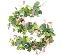 2 Pezzi di Ghirlanda Fiori Ghirlanda Edera Artificiale Eucalyptus,Foglie di Edera Artificiale Pianta,Finte da Interno Esterne per Cerimonia Nuziale Festa a Casa Decorazione della Tavola