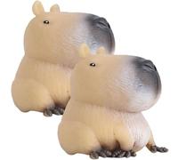 2 pezzi di giocattoli da spremere, giocattoli di decompressione del capibara seduto, simpatico giocattolo di gomma portatile per ansia e sollievo dallo stress per adulti e bambini (8x6 cm)