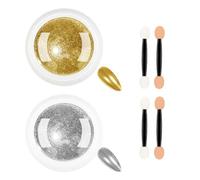 2 Pezzi Di Glitter Per Unghie, 4 Pezzi Di Pennelli Per Unghie, Accessori Per Unghie A Specchio, Decorazioni Per Unghie, Strumenti Per Unghie Occhio Di Gatto.