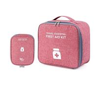 2 pezzi di grande capacità per medicinali, borsa di primo soccorso, borsa | Borsa per medicinali di emergenza, grande volume, portatile, per casa, viaggi e ufficio, colore rosso