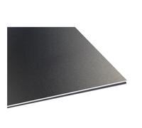 2 pezzi di grezzi for incisione su macchina in alluminio sabbiato e anodizzato doppio - for griglie del tetto/progetti di costruzione(Bright Black,200x200mm)