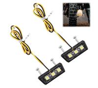 2 pezzi di illuminazione per targa moto LED universale 12 V impermeabile illuminazione moto targa luce posteriore moto con 3 SMD LED mini lampada super bianca luminosa per moto e quad