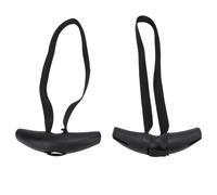 2 pezzi di impugnature per trazioni da palestra in silicone e nylon a forma di corno â Nero