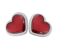 2 pezzi di indicatori di direzione laterali a forma di cuore rosso 12 V luce LED accessoria per auto furgoni camion e rimorchi Indicatori Retrovisori(Red)