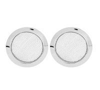 2 pezzi di inserti per copertura del foro di risonanza della chitarra, schermo in metallo per chitarre resonator, inserti decorativi dorati e argentati per il foro di risonanza (Argento)