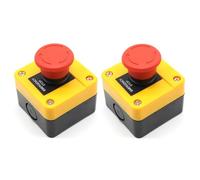 2 pezzi di interruttore a pulsante a forma di fungo rosso, interruttore di emergenza per il controllo di avviatori elettromagnetici, sezionatori, relè