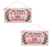 2 pezzi di legno natalizio appeso decorazione di buon Natale tag sospeso