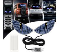 2 Pezzi di Luci Occhi, Mezzo Faro Occhi del Diavolo per Auto, Luci Occhi del Diavolo per Parabrezza, Faro Occhi del Diavolo a LED per Auto, Luci Occhi del Demono a LED Anteriori e Posteriori per