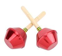 2 pezzi di martello di sabbia, strumento a percussione Orff per la scuola dell’infanzia, con guscio in alluminio e manico in faggio, shaker colorato per l’educazione musicale dei (Rossa)