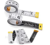 2 pezzi di metro a nastro per sartoria, per cucito, morbido, doppia scala, 200 cm, per artigiani e famiglie, misura del corpo, circonferenza del torace, circonferenza della vita