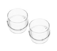 2 pezzi di misurini con tappo dosatore da 100 ml, coperchio chiusura anti-goccia, ricambio in plastica trasparente for barattolo del frullatore