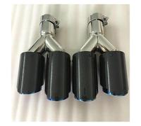 2 Pezzi Di Modifica Auto Sinistra E Destra Universale Doppio Tubo Di Scarico Per Automobile Blu Punta Del Silenziatore Per Serie 3 Terminale Di Coda(51-89MM)