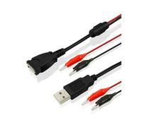 2 pezzi di morsetti a coccodrillo USB, filo a coccodrillo maschio/femmina