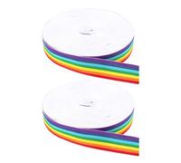 2 Pezzi Di Nastro Arcobaleno, Nastro Regalo Largo, Nastro Regalo, Nastro Regalo In Organza, Tessuto Arcobaleno, Nastro Di Raso Largo, Set Di Nastri Regalo, Nastro Di Raso Largo Colorato